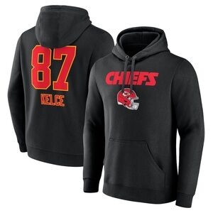 NWT Fanatics Men's Travis Kelce Black Kansas City Chiefs Hoodie Size 2XL